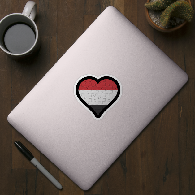 Yemeni Jigsaw Puzzle Heart Design - Gift for Yemeni With Yemen Roots by Country Flags